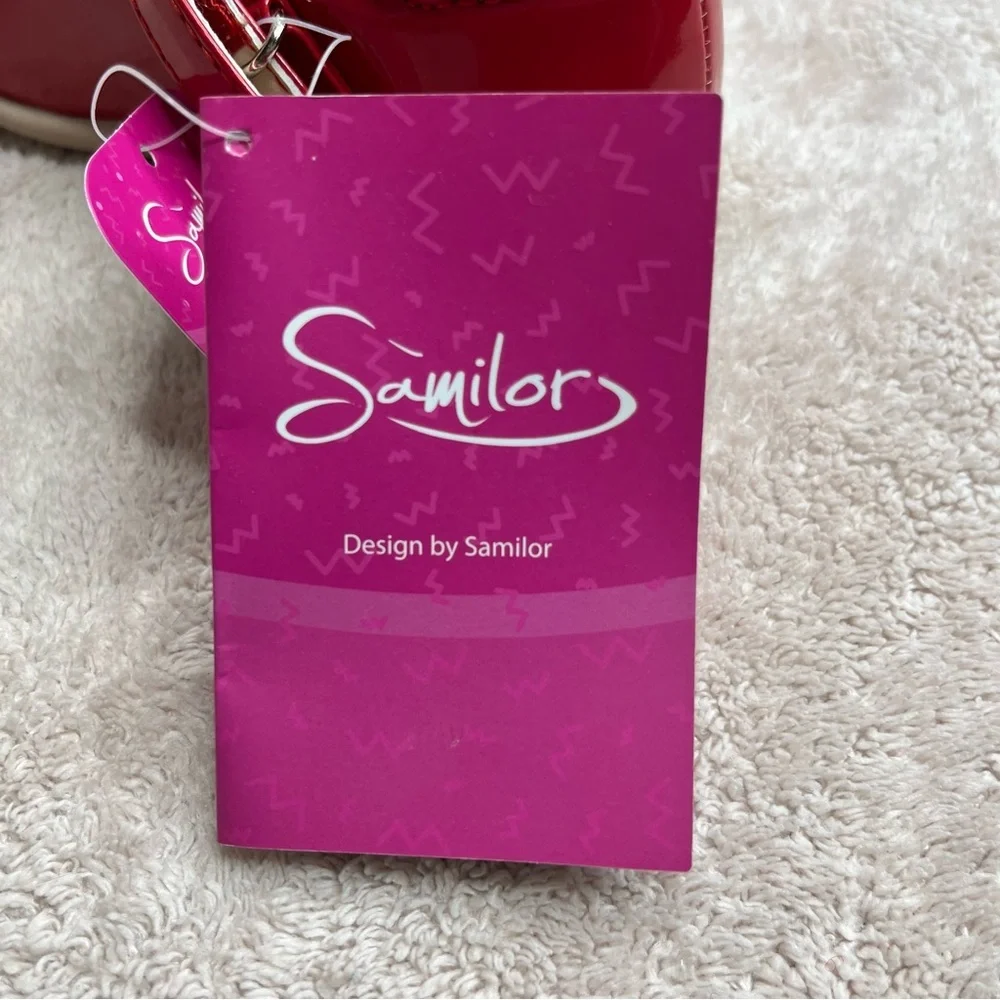 Samilor Bow Mary Janes Dress Shoes-Red-Toddler 9-Christmas-Holiday-Festive-Party - Picture 6 of 8